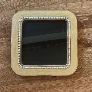 Elegant Beige and pearl glass vintage picture frame.